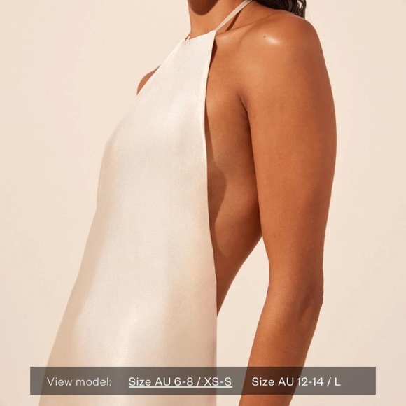 Shona Joy La Lune Low Back halter neck midi dress Cream Size 2 - Picture 2 of 11